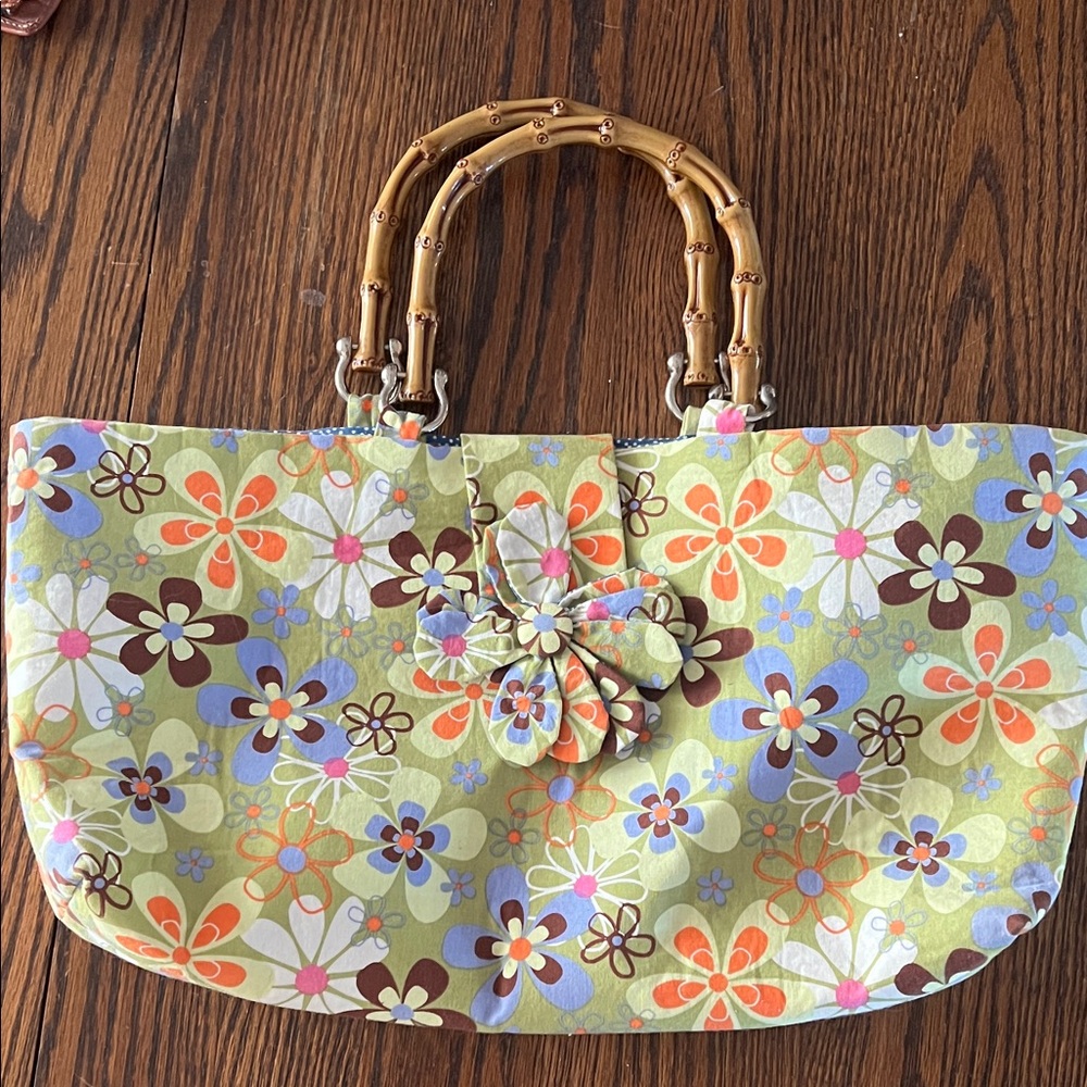 Adorable Bag with Bamboo Handles